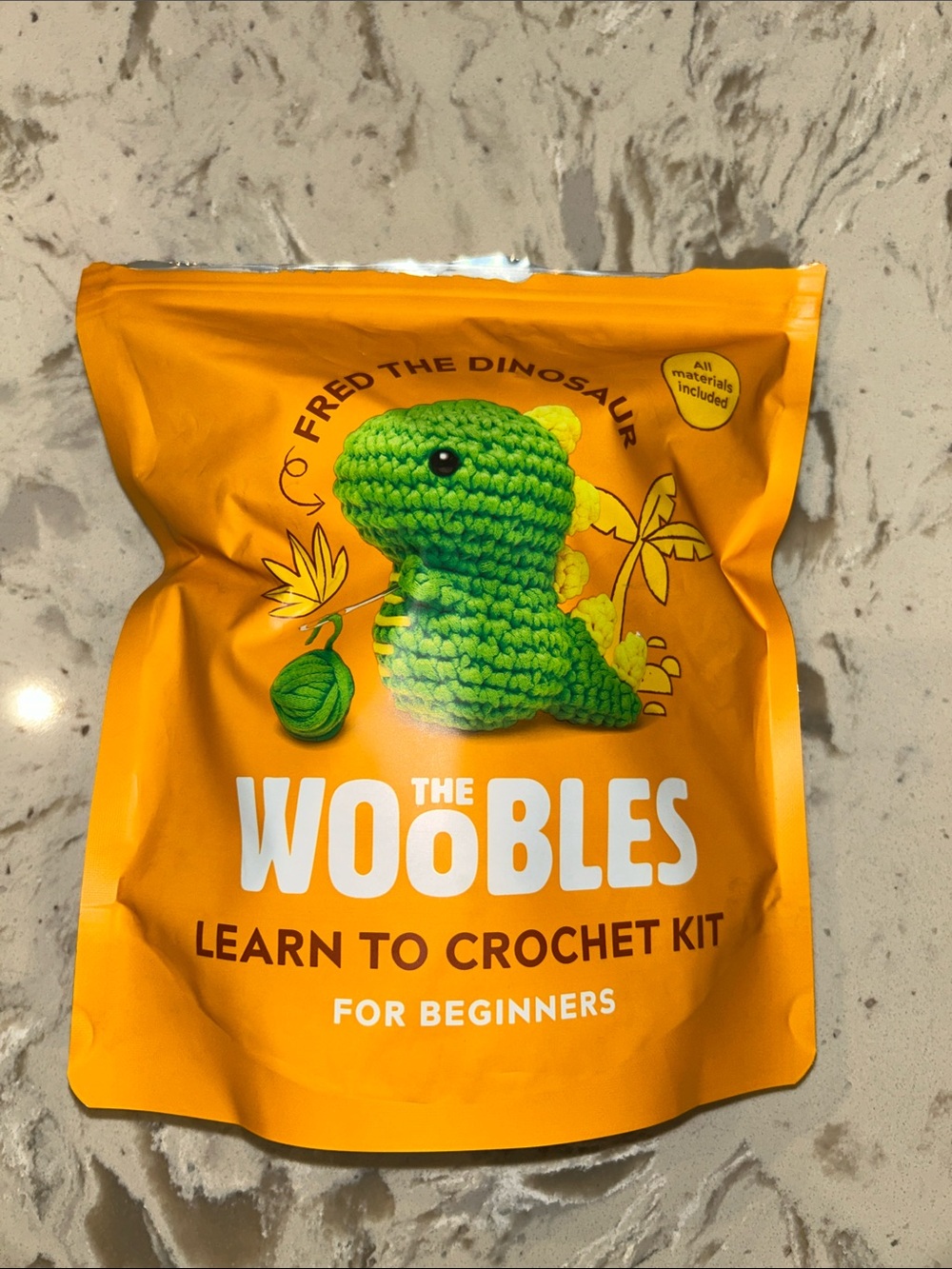 THE WOOBLES "FRED THE DINOSAUR" BEGINNERS CROCHET KIT